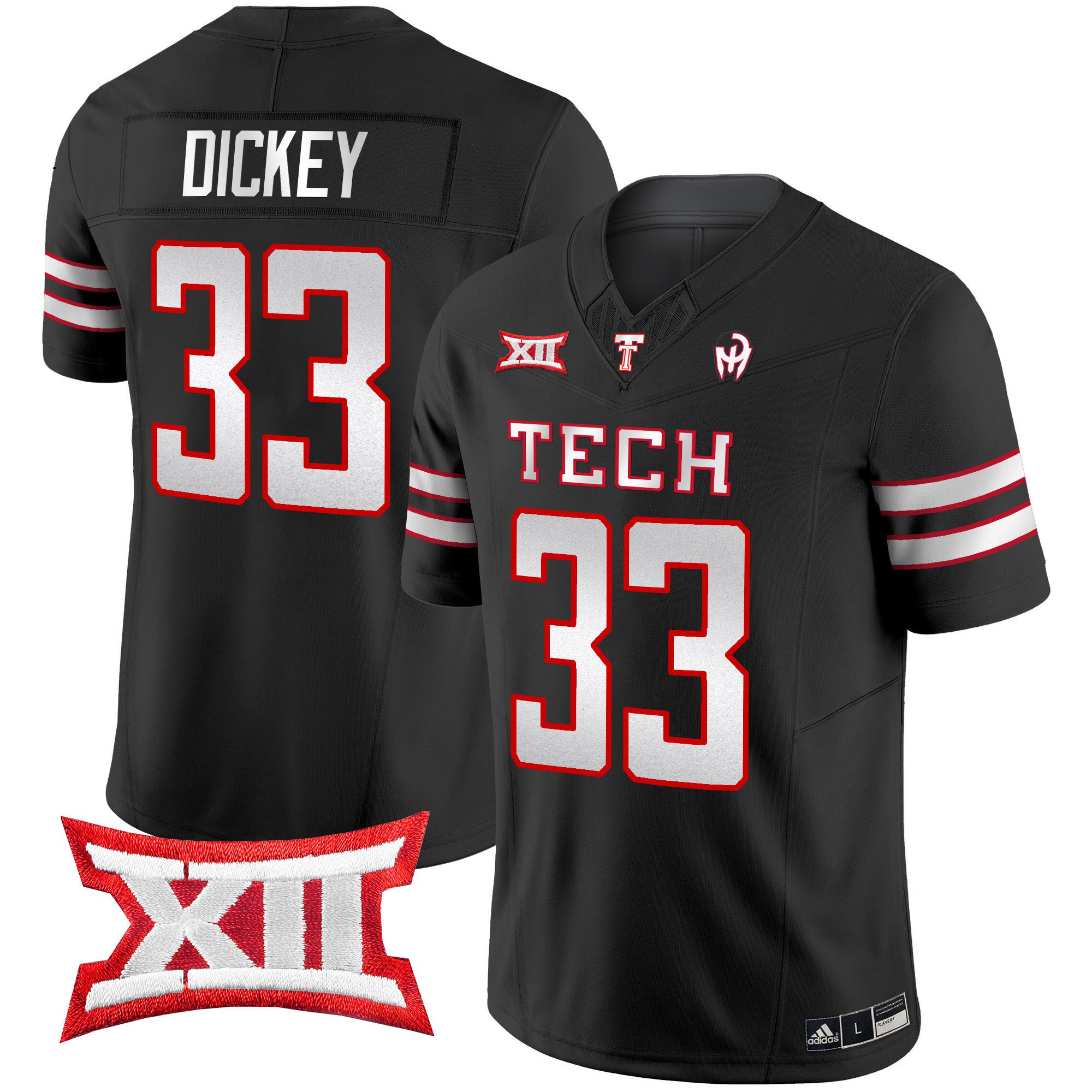 Men Texas Tech Red Raiders #33 Dickey Black 2024 Patrick Mahomes Symbol Vapor Limited NCAA Jersey style 1->->NCAA Jersey
